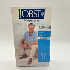 JOBST Compression Socks Mens Small 15-20 mmHg Knee CT Khaki‎ Knee High NEW